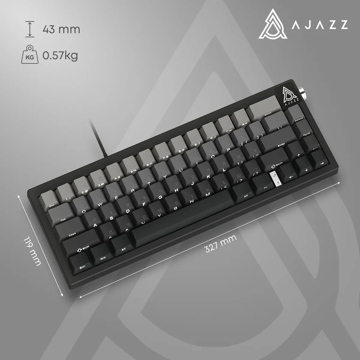 Дротова механічна клавіатура Ajazz AK650 Day Dream switches Gradient Black Grey (AK650-DD-BG) - мініатюра 15