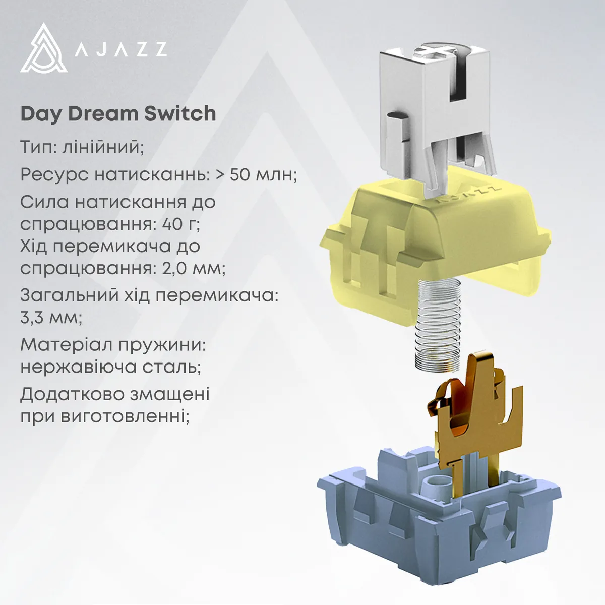 Дротова механічна клавіатура Ajazz AK650 Day Dream switches Gradient Black Grey (AK650-DD-BG) - мініатюра 8