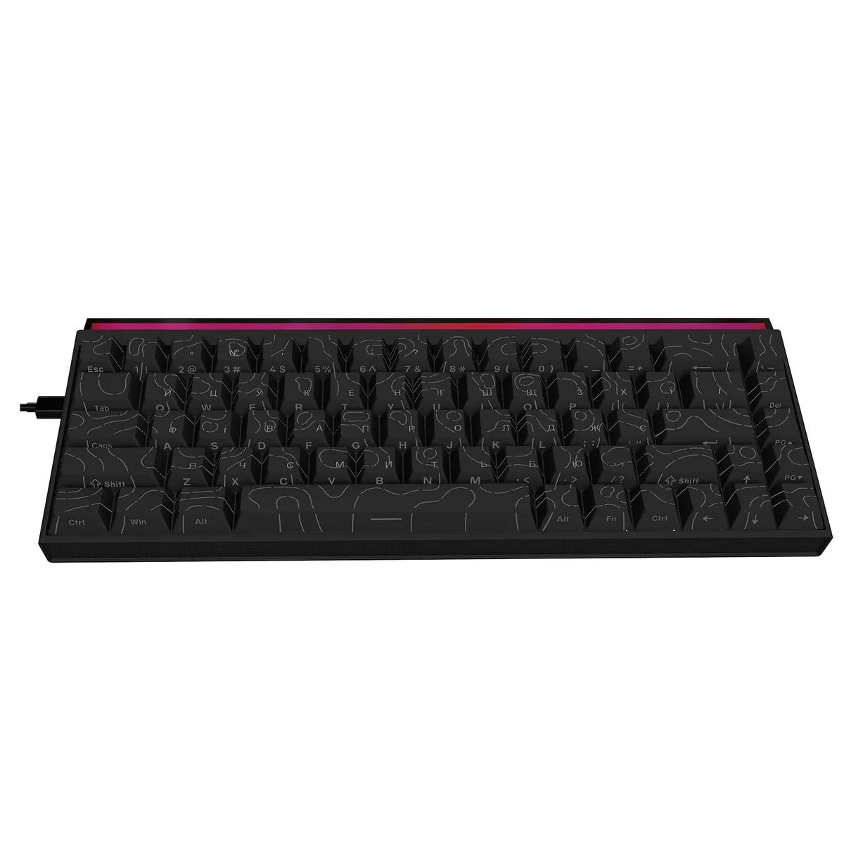 Дротова механічна клавіатура Ajazz NK68 Red switches Side Contour Black (NK68-R-S-B) - зображення 1