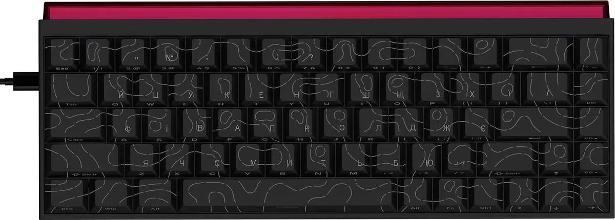 Дротова механічна клавіатура Ajazz NK68 Red switches Side Contour Black (NK68-R-S-B) - мініатюра 2