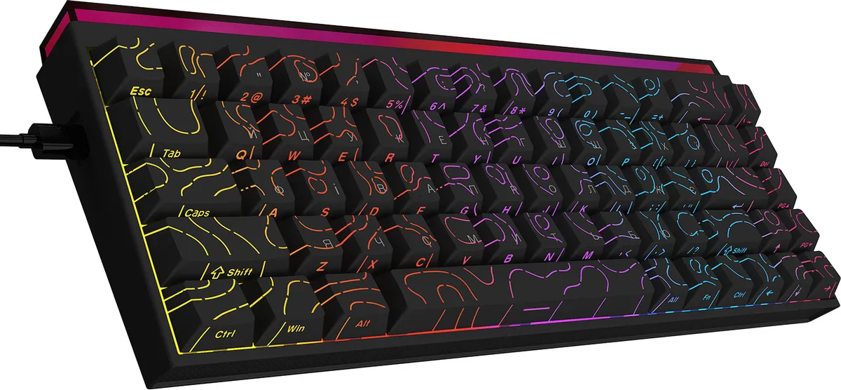 Дротова механічна клавіатура Ajazz NK68 Red switches Side Contour Black (NK68-R-S-B) - мініатюра 4
