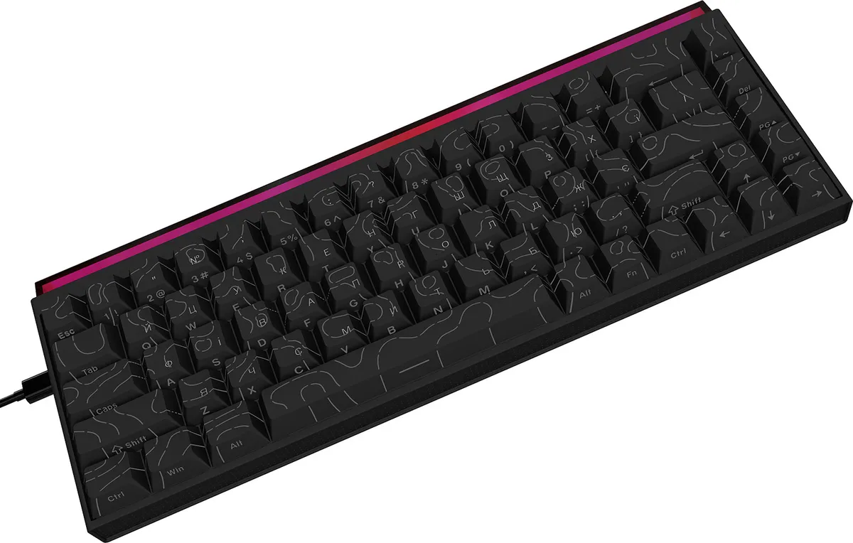 Дротова механічна клавіатура Ajazz NK68 Red switches Side Contour Black (NK68-R-S-B) - мініатюра 5
