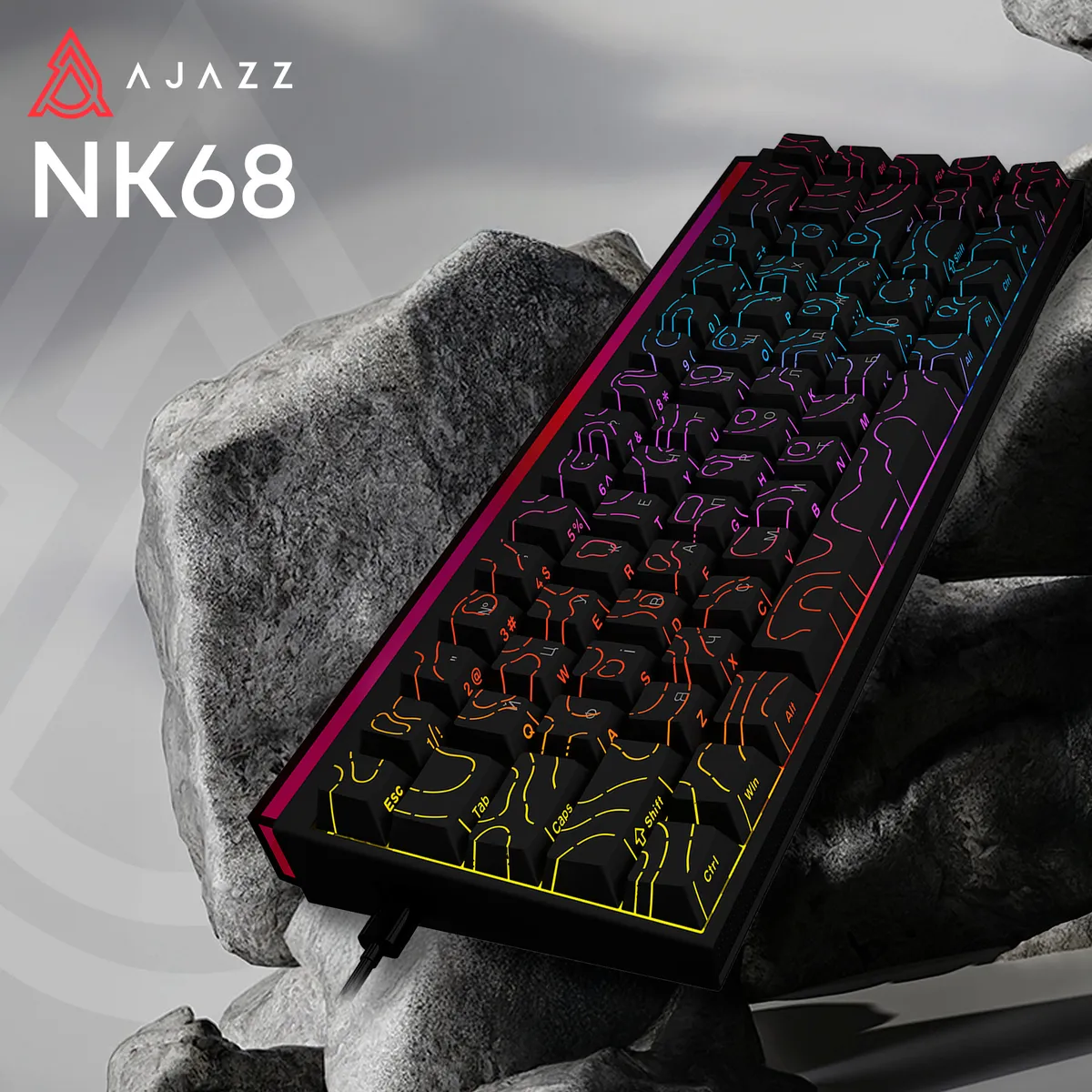 Дротова механічна клавіатура Ajazz NK68 Red switches Side Contour Black (NK68-R-S-B) - мініатюра 6