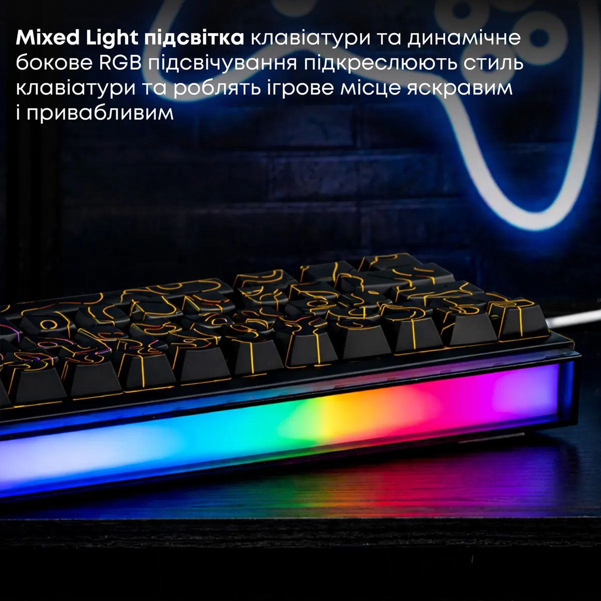 Дротова механічна клавіатура Ajazz NK68 Red switches Side Contour Black (NK68-R-S-B) - мініатюра 8