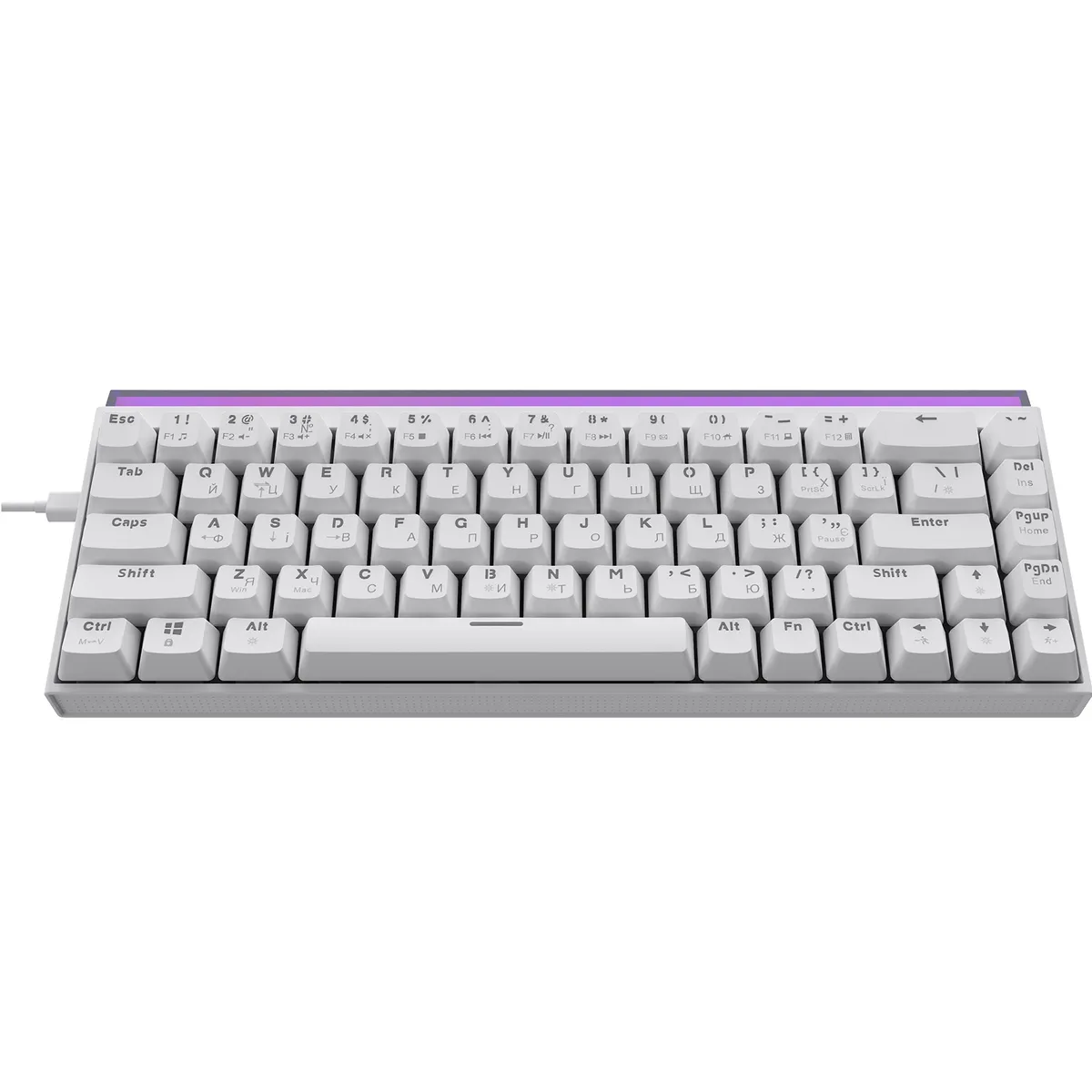 Дротова механічна клавіатура Ajazz NK68 Red switches White (NK68-R-W) - зображення 1