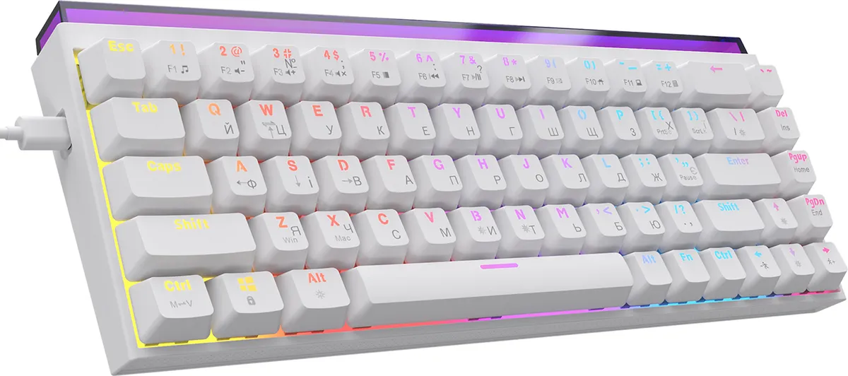 Дротова механічна клавіатура Ajazz NK68 Red switches White (NK68-R-W) - мініатюра 3