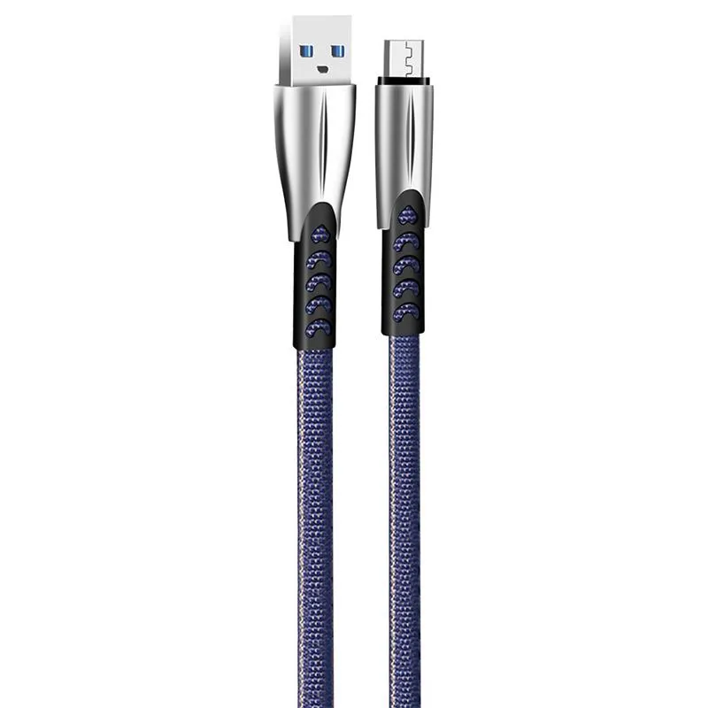 Кабель ColorWay USB - micro USB (M/M), 2.4 А, 1 м, Blue (CW-CBUM011-BL) - мініатюра 2