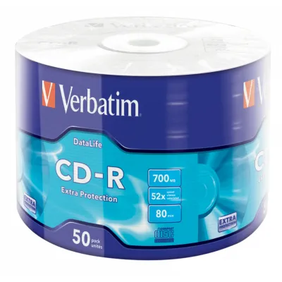 Диски CD-R Verbatim (43787) 700Mb 52x Wrap-box 50 шт Extra - мініатюра 2