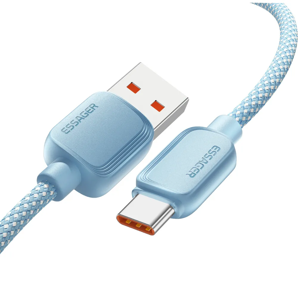 Кабель Essager Breeze USB - USB Type-C (M/M), 100W, 1 м Blue (EXC7A-WL03-P) - мініатюра 2