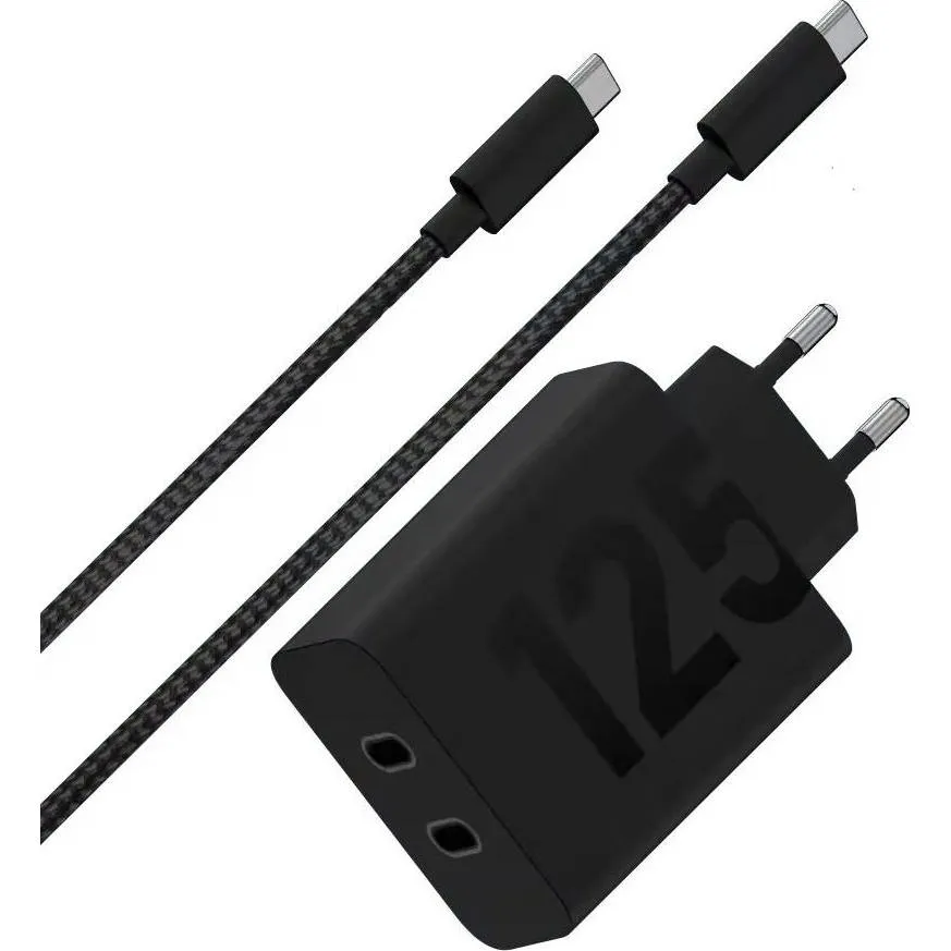 Зарядний пристрій Motorola 125W Black + кабель Type-C (PG38C06632) - зображення 1