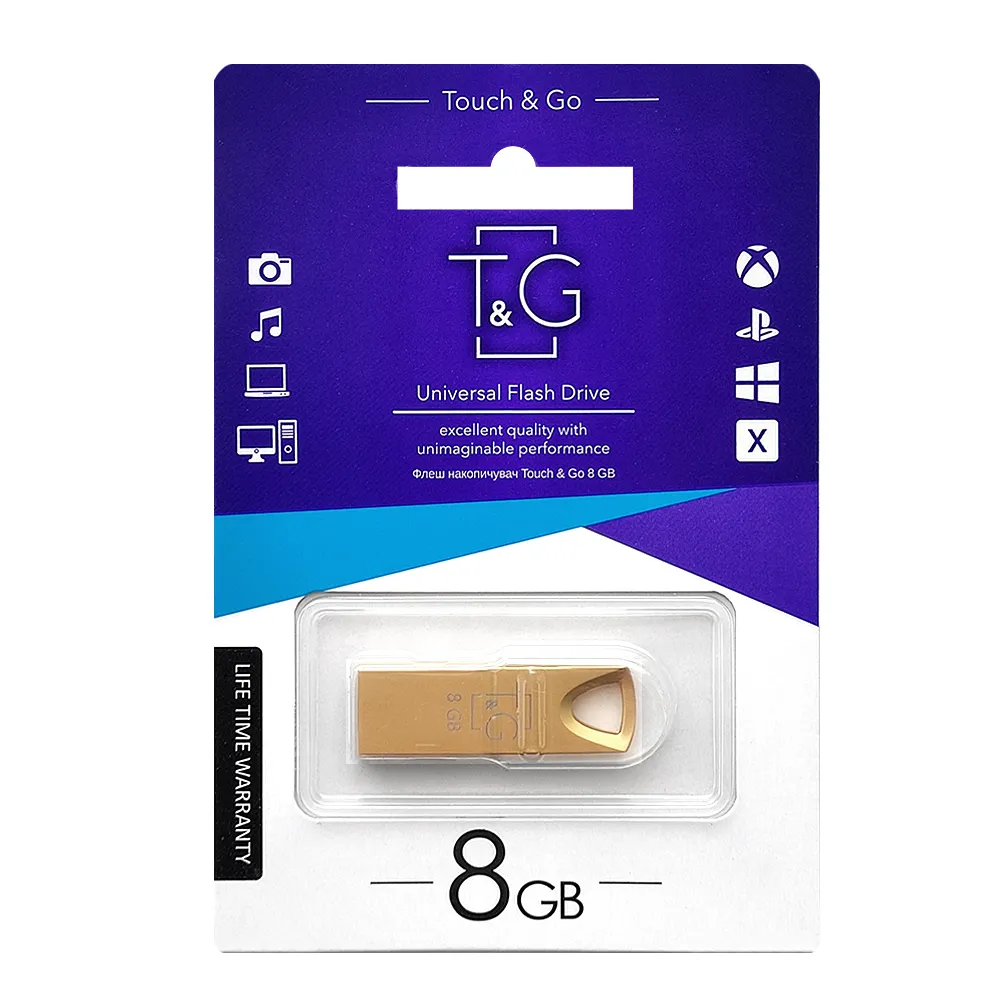 Флеш-накопичувач USB 8GB T&G 117 Metal Series Gold (TG117GD-8G) - мініатюра 2