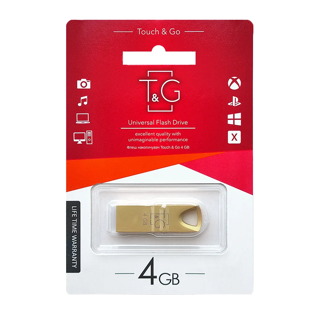 Флеш-накопичувач USB 4GB T&G 117 Metal Series Gold (TG117GD-4G) - мініатюра 2