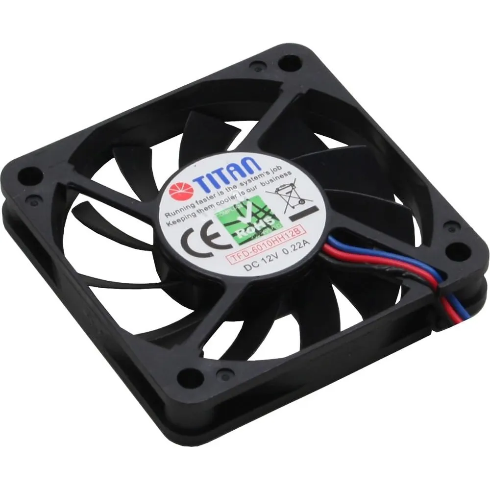 Вентилятор Titan TFD-6010HH12B, 60x60x10мм, 3-pin, чорний - мініатюра 3