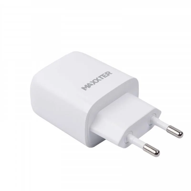 Мережевий зарядний пристрій Maxxter (1USBх3А) QC3.0 White (WC-PD-CtL-01) + кабель Lightning - мініатюра 2