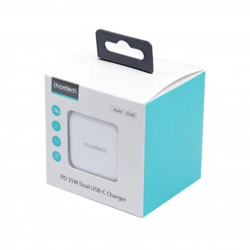 Мережевий зарядний пристрій Choetech White (Q5008-EU-WH) - мініатюра 3