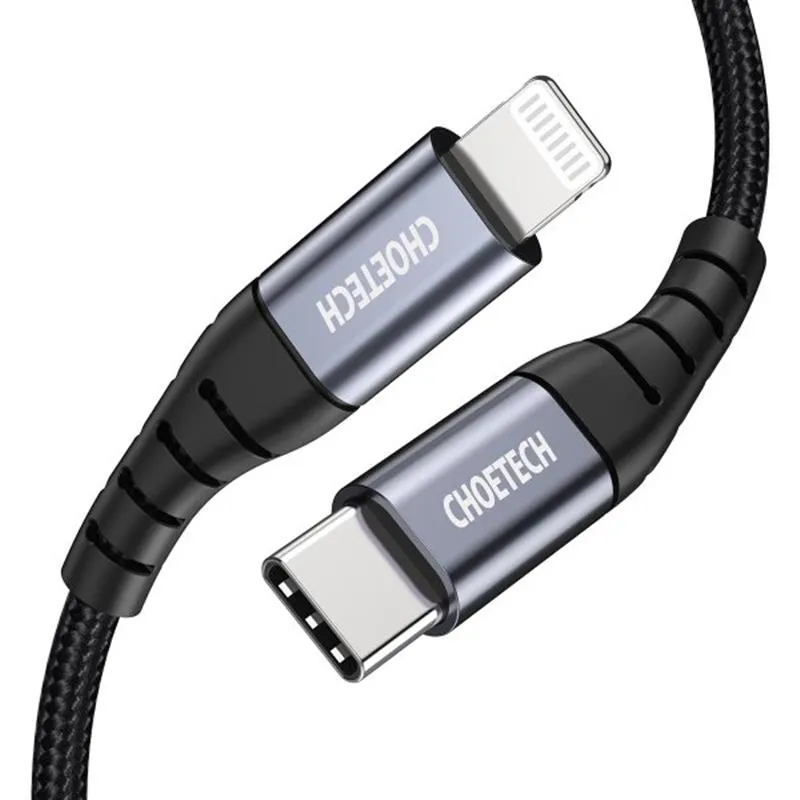 Кабель Choetech USB Type-C - Lightning (M/M), 1.2 м, Black (IP0039-BK) - мініатюра 2