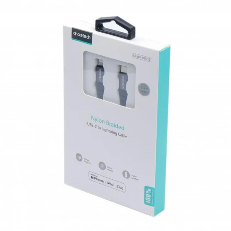 Кабель Choetech USB Type-C - Lightning (M/M), 1.2 м, Black (IP0039-BK) - мініатюра 3