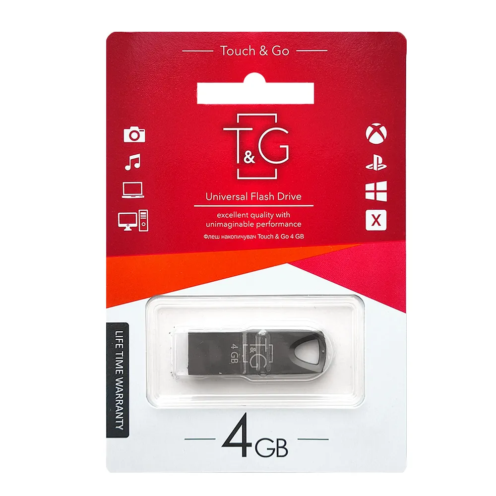 Флеш-накопичувач USB 4GB T&G 117 Metal Series Black (TG117BK-4G) - мініатюра 2
