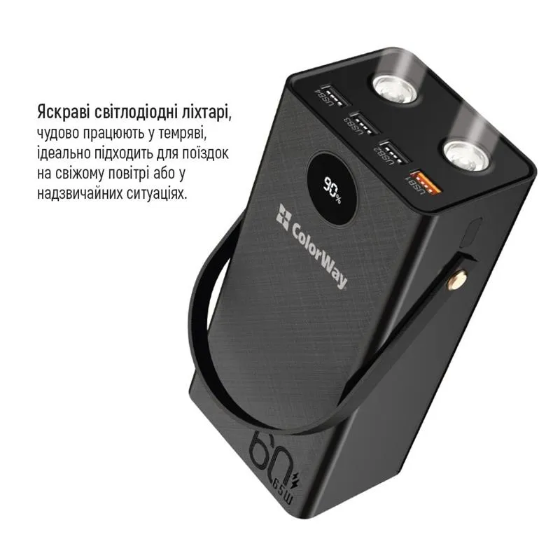 Універсальна мобільна батарея ColorWay Powerful 60000mAh Black (CW-PB600LPA5BK-PDD) - мініатюра 4