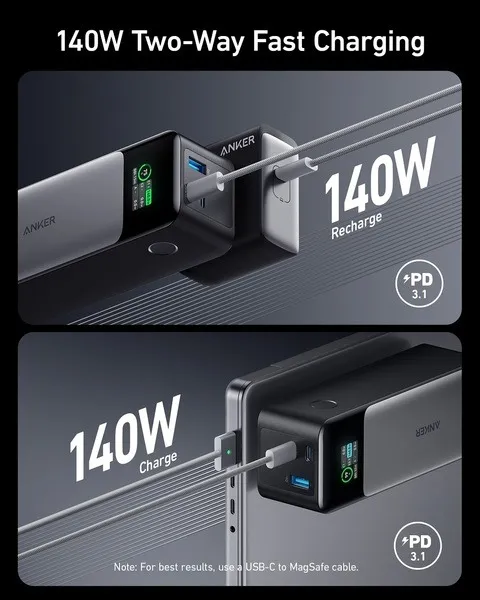Універсальна мобільна батарея Anker PowerCore 737 GaNPrime 24000 mAh 140W Black (A1289011) - зображення 1