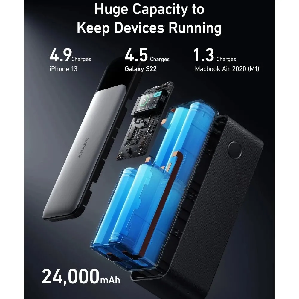Універсальна мобільна батарея Anker PowerCore 737 GaNPrime 24000 mAh 140W Black (A1289011) - мініатюра 14