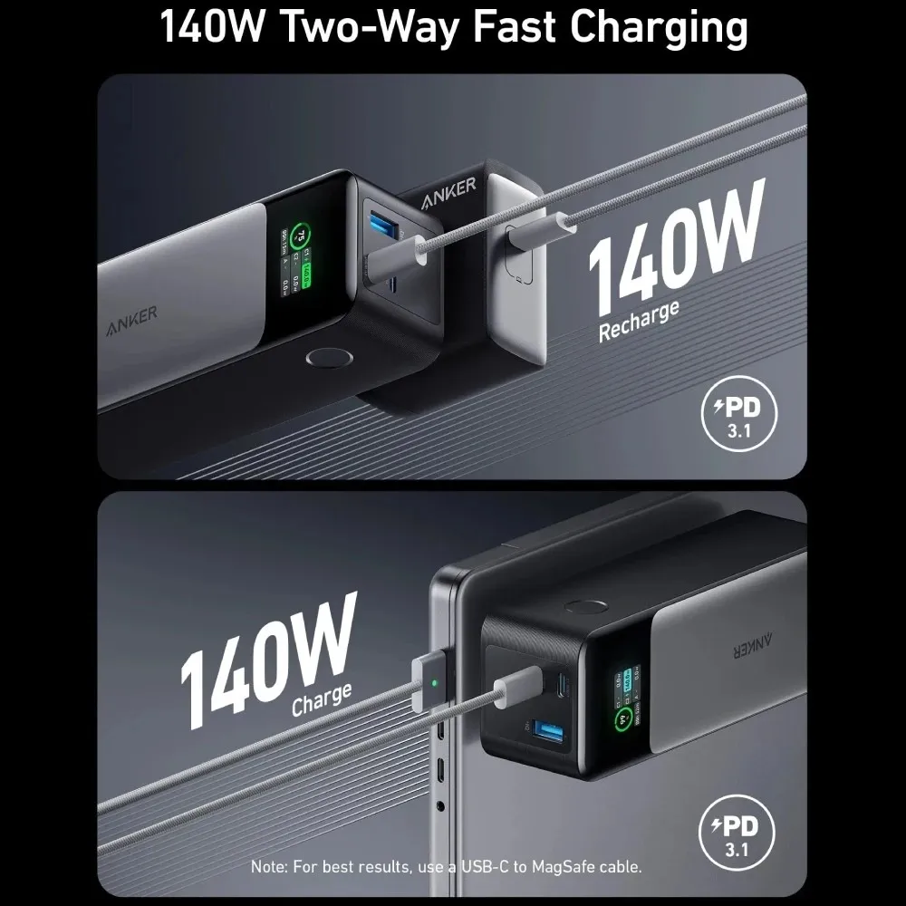 Універсальна мобільна батарея Anker PowerCore 737 GaNPrime 24000 mAh 140W Black (A1289011) - мініатюра 6