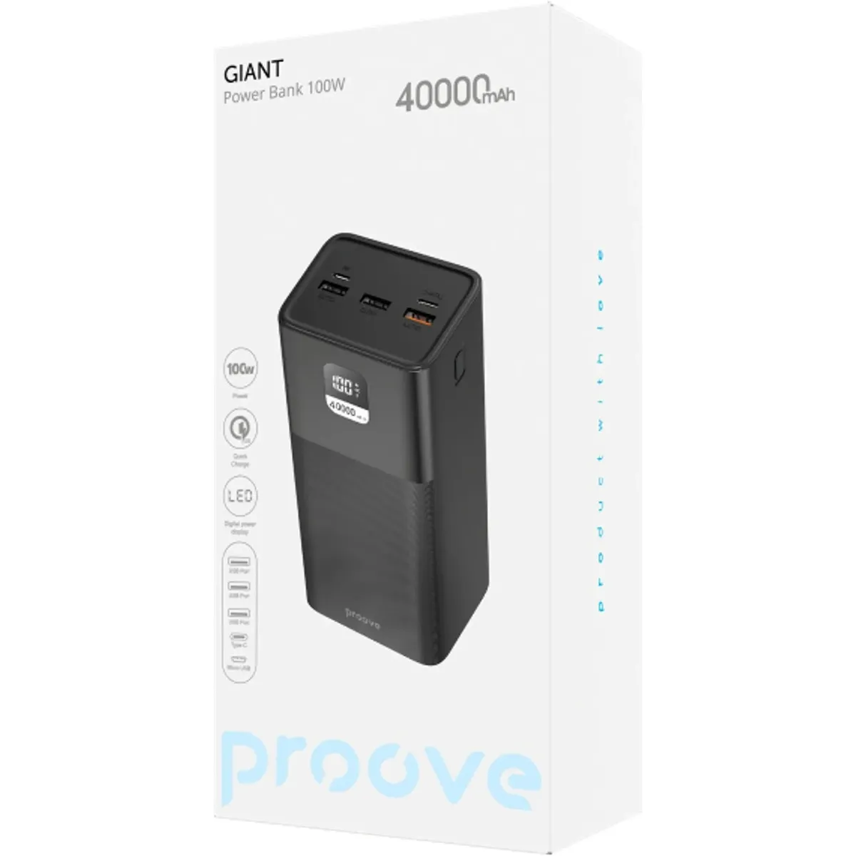 Універсальна мобільна батарея Proove Giant Lite 22.5W 40000mAh Black (PBGI20312201) - мініатюра 6
