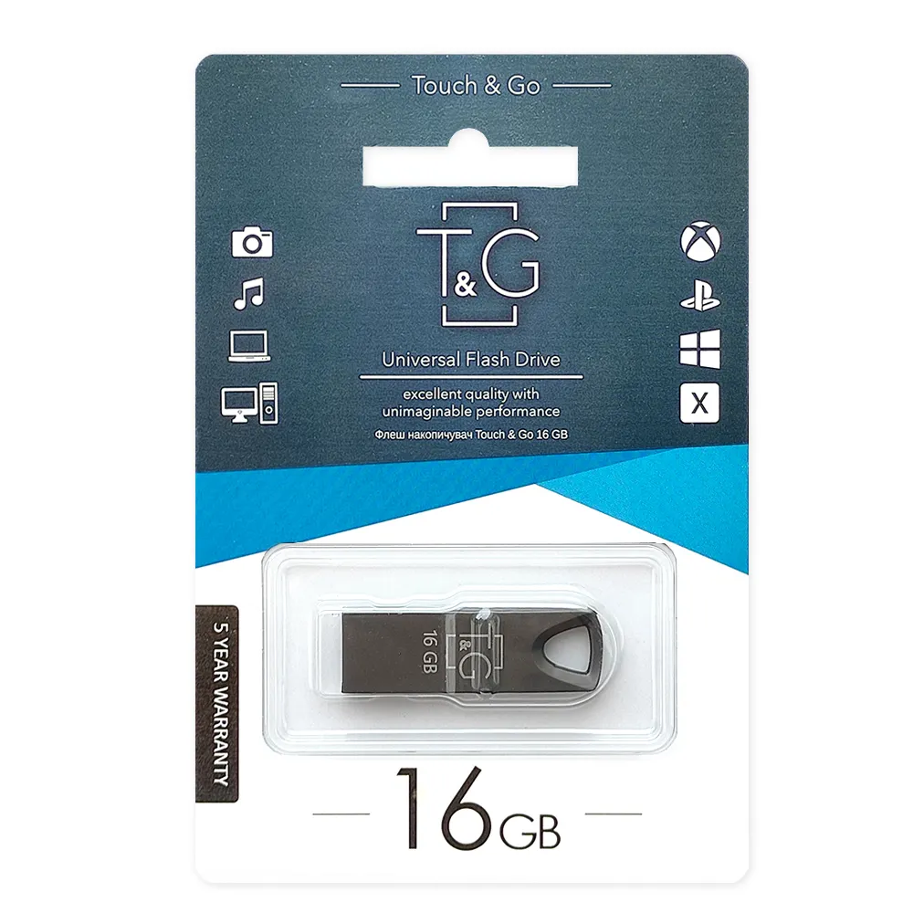 Флеш-накопичувач USB 16GB T&G 117 Metal Series Black (TG117BK-16G) - мініатюра 2