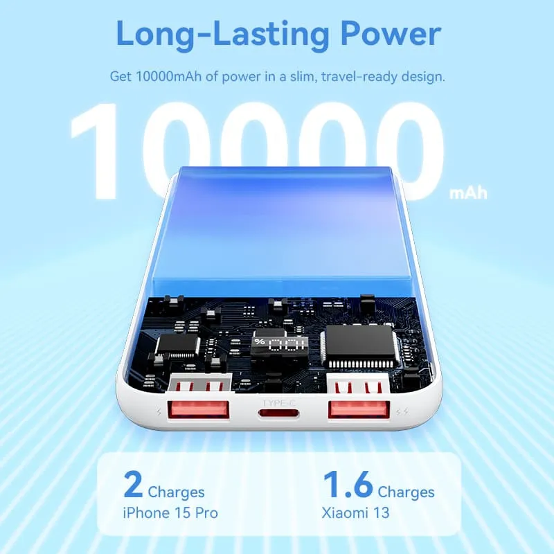 Універсальна мобільна батарея Vention 10000mAh PD QC 3.0 White (FHKW0) - мініатюра 9