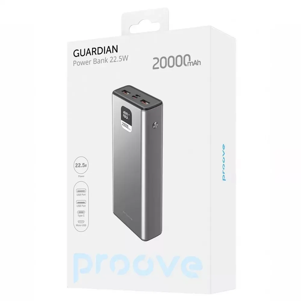 Універсальна мобільна батарея Proove Guardian 22.5W 20000mAh (PBG222210004) - мініатюра 3