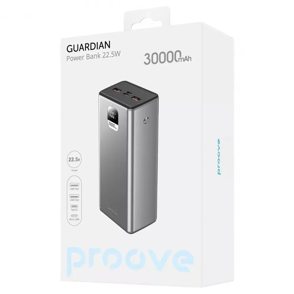 Універсальна мобільна батарея Proove Guardian 22.5W 30000mAh (PBG322210004) - мініатюра 2