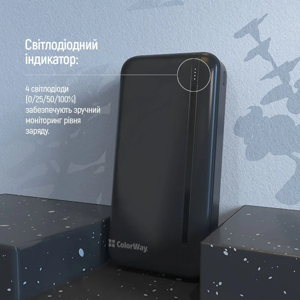 Універсальна мобільна батарея ColorWay Portable Charger 20000mAh Black (CW-PB200LPB4BK-PD) - мініатюра 10