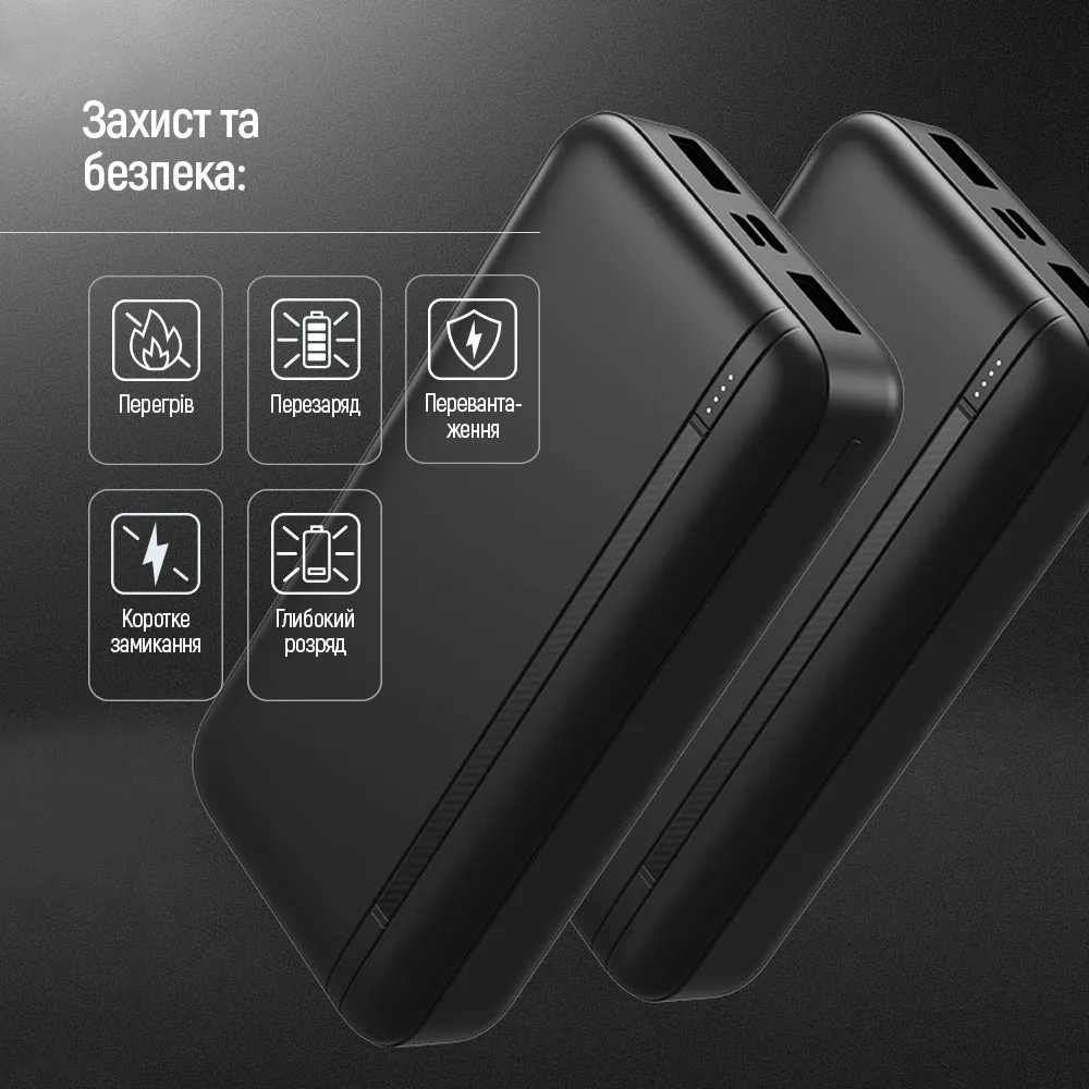 Універсальна мобільна батарея ColorWay Portable Charger 20000mAh Black (CW-PB200LPB4BK-PD) - мініатюра 12