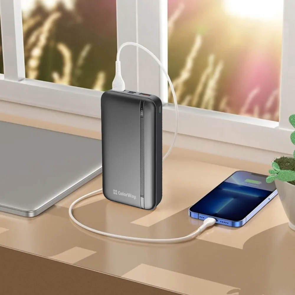 Універсальна мобільна батарея ColorWay Portable Charger 20000mAh Black (CW-PB200LPB4BK-PD) - мініатюра 7