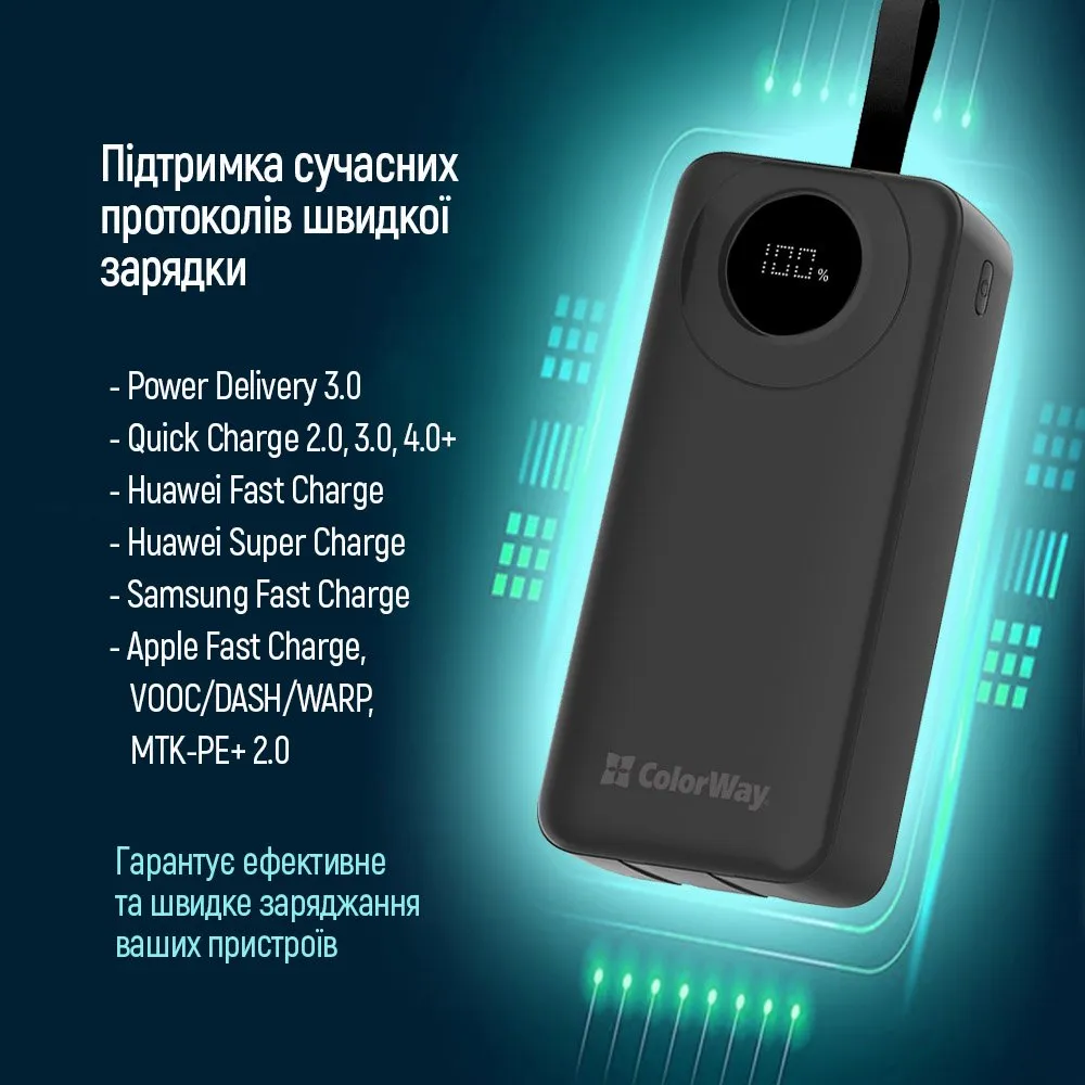 Універсальна мобільна батарея ColorWay EnergyPlus 30000mAh Black (CW-PB300LPB4BK-PDD) - мініатюра 11