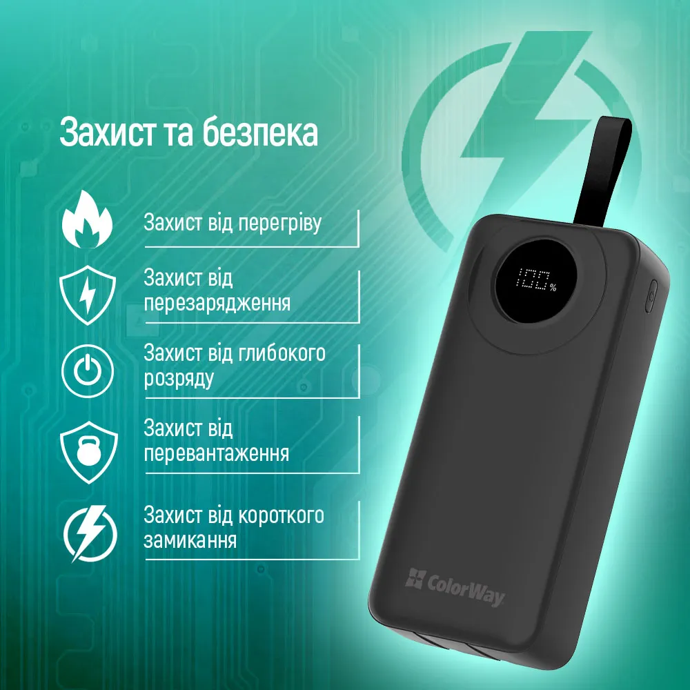 Універсальна мобільна батарея ColorWay EnergyPlus 30000mAh Black (CW-PB300LPB4BK-PDD) - мініатюра 12