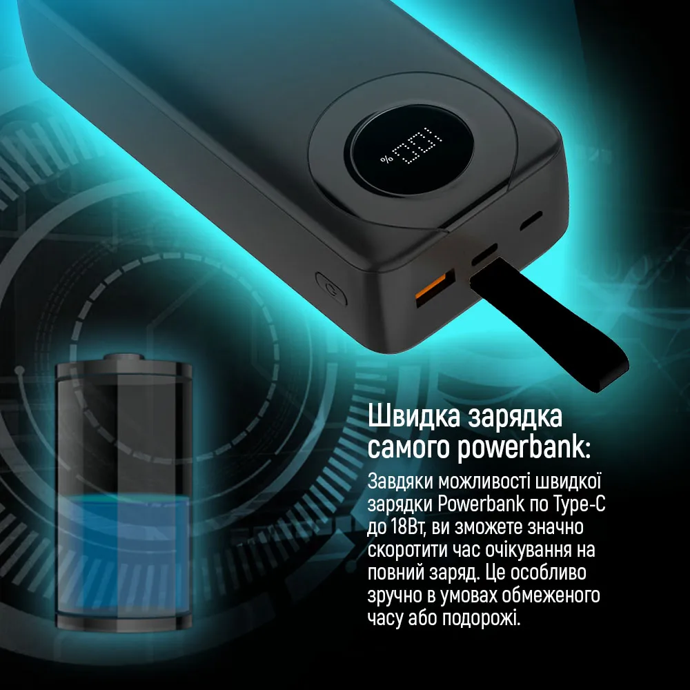 Універсальна мобільна батарея ColorWay EnergyPlus 30000mAh Black (CW-PB300LPB4BK-PDD) - мініатюра 16