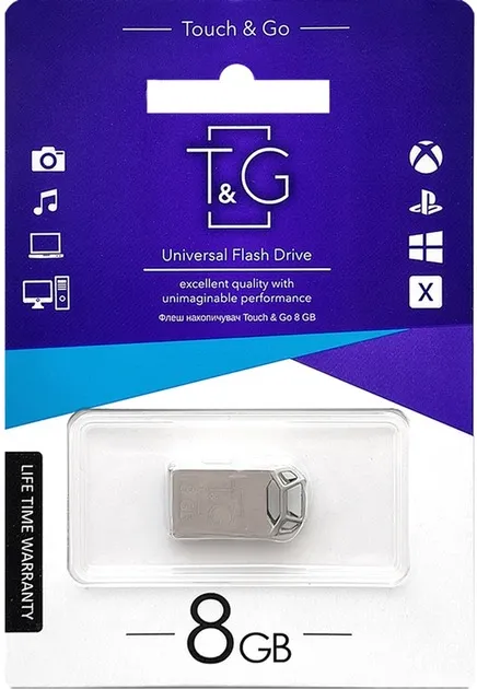 Флеш-накопичувач USB 8GB T&G 110 Metal Series Silver (TG110-8G) - мініатюра 2