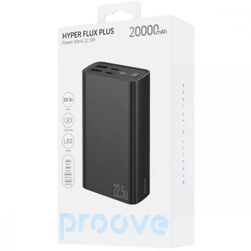 Універсальна мобільна батарея Proove Hyper Flux Plus 22.5W 20000mAh Black (PBF222120001) - мініатюра 2