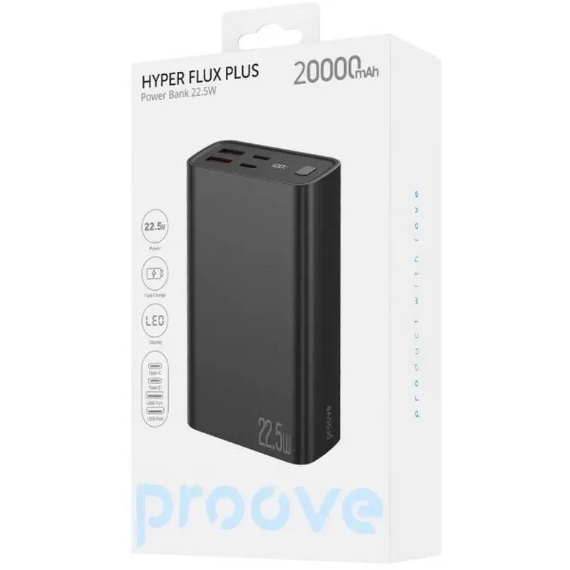Універсальна мобільна батарея Proove Hyper Flux Plus 22.5W 20000mAh Black (PBF222120001) - мініатюра 5