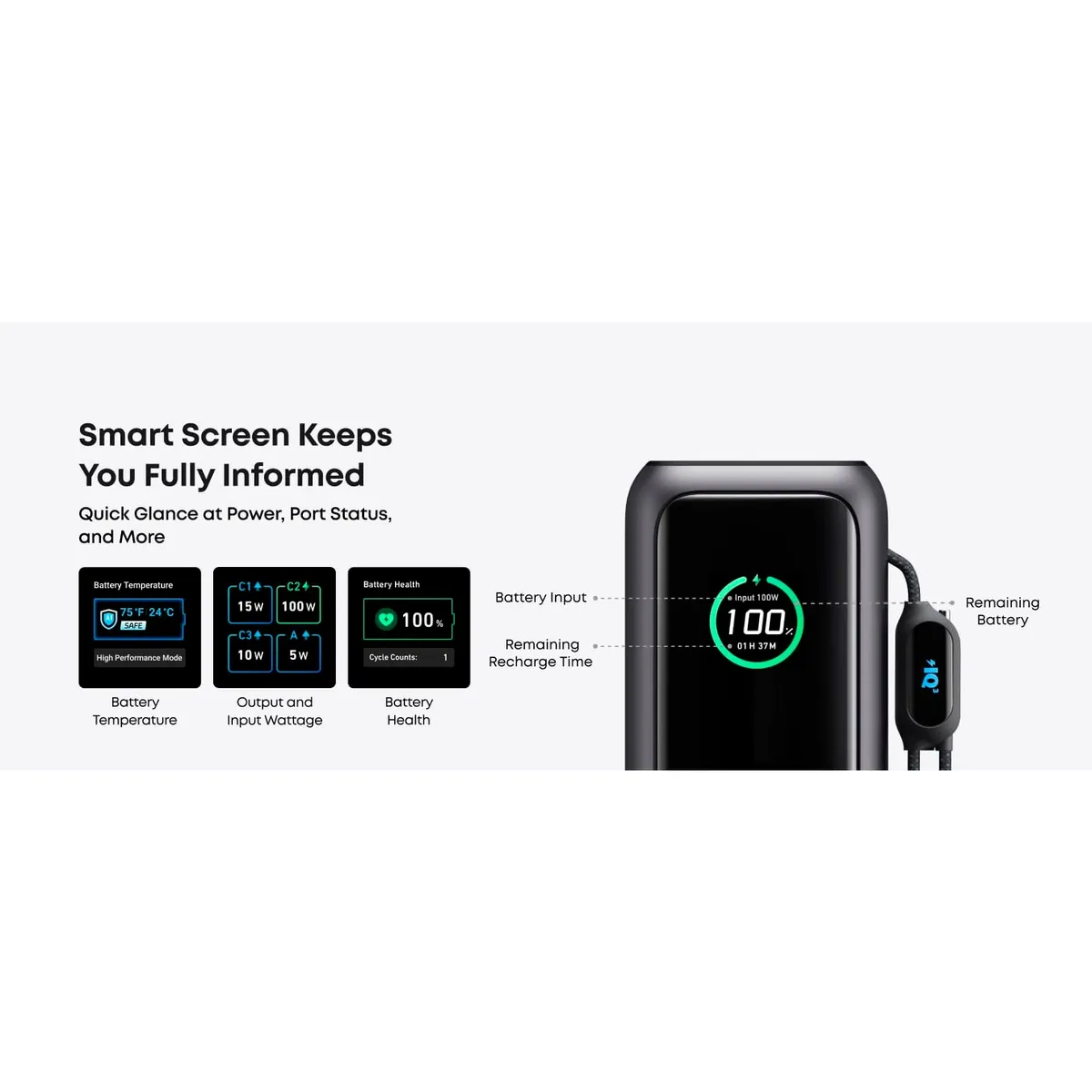 Універсальна мобільна батарея Anker Laptop 25000mAh 165W Space Black (A1695H11) - мініатюра 11