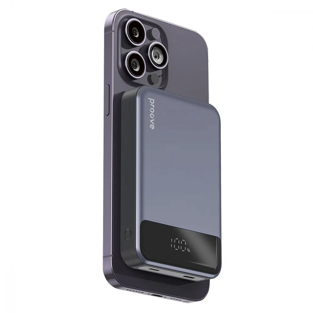 Універсальна мобільна батарея Proove Hoodman Magnetic 20W 10000mAh Gray (PBH120010003) - мініатюра 3