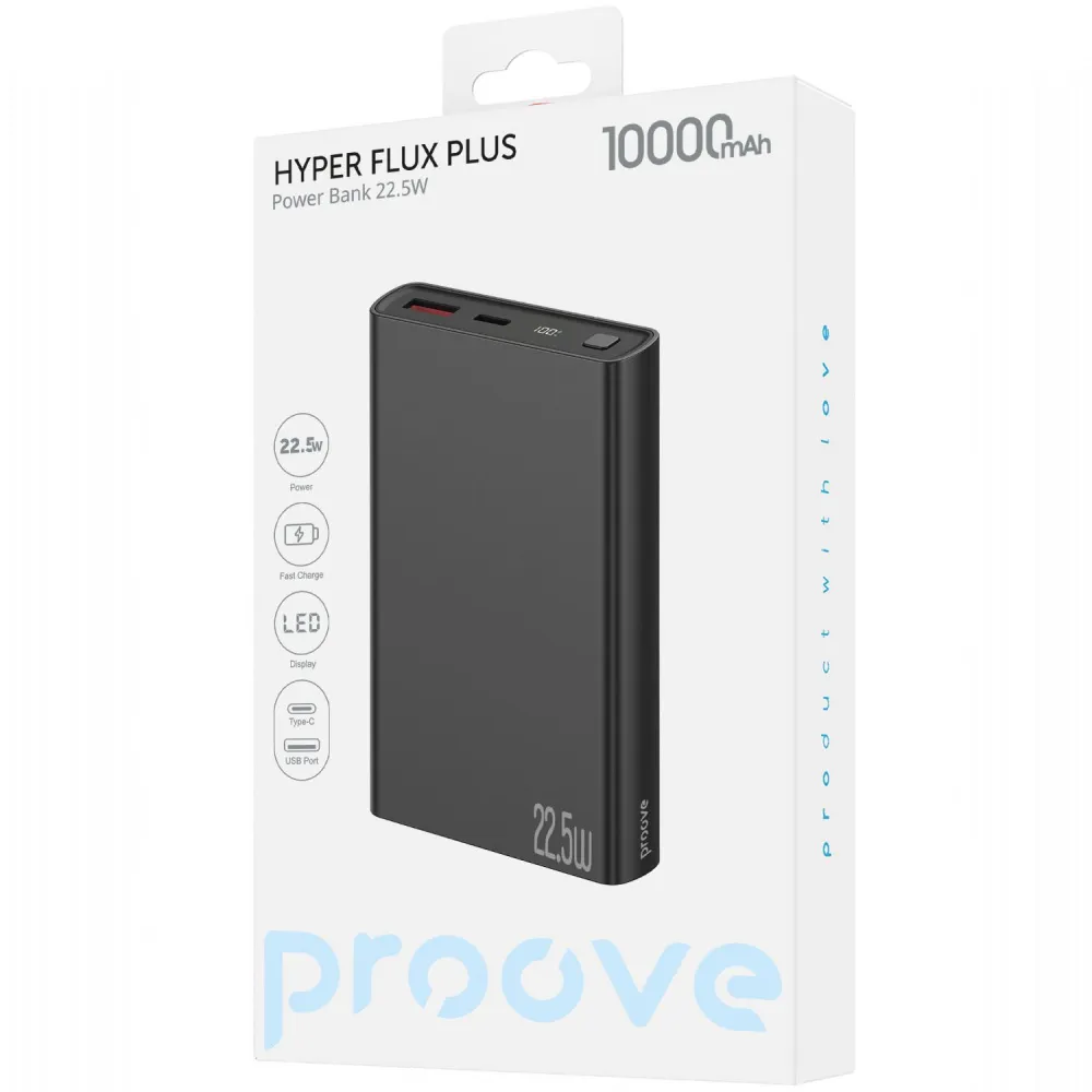Універсальна мобільна батарея Proove Hyper Flux Plus 22.5W 10000mAh Black (PBF122120001) - мініатюра 2