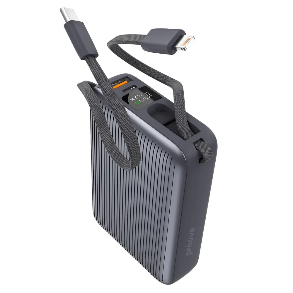 Універсальна мобільна батарея Proove Moon Rock 22.5W 20000mAh Gray (PBM222012105) - мініатюра 3