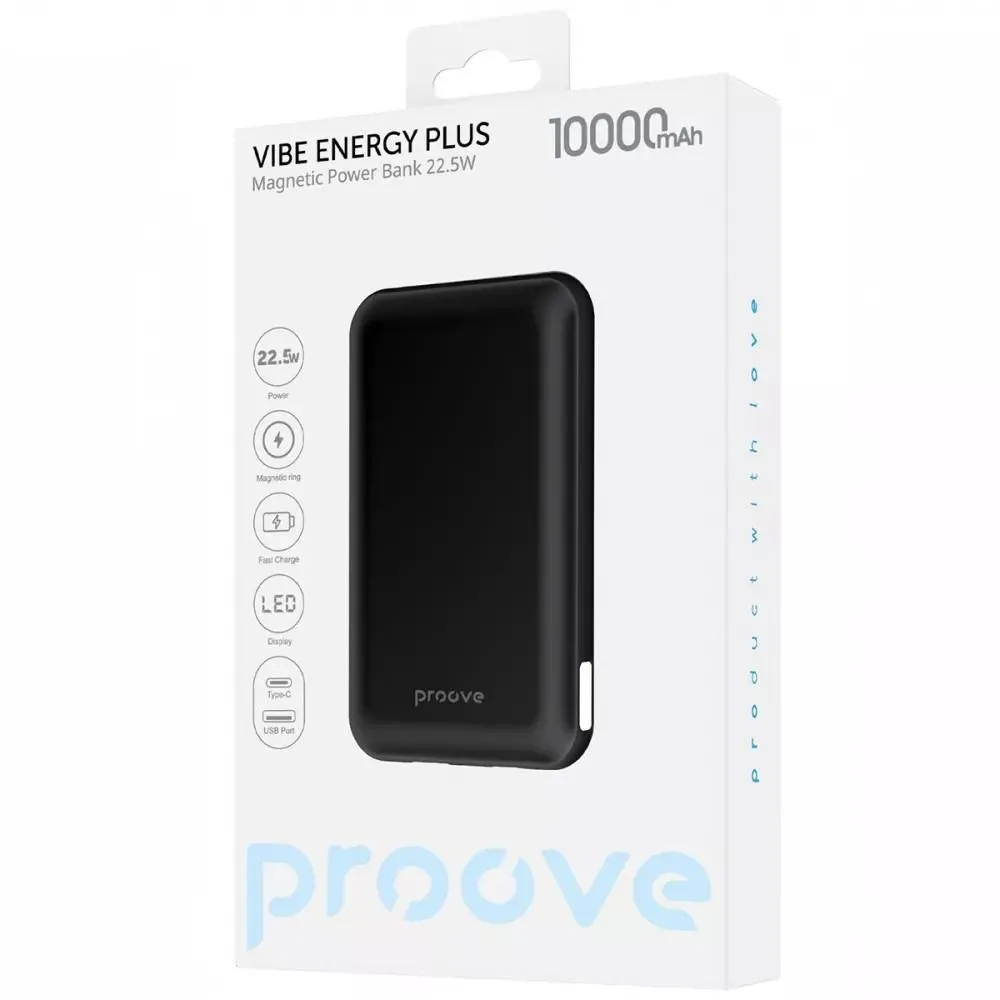 Універсальна мобільна батарея Proove Vibe Energy Plus 22.5W 10000mAh Black (PBVE15012203) - мініатюра 3