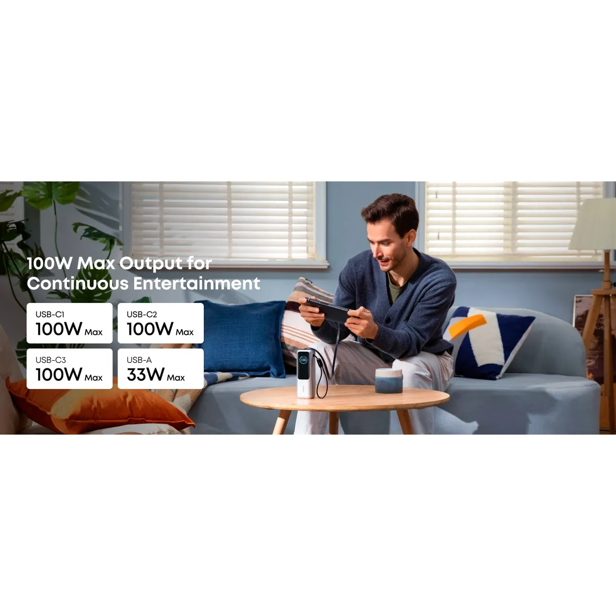 Універсальна мобільна батарея Anker Laptop 25000mAh 165W Silver (A1695H41) - мініатюра 11