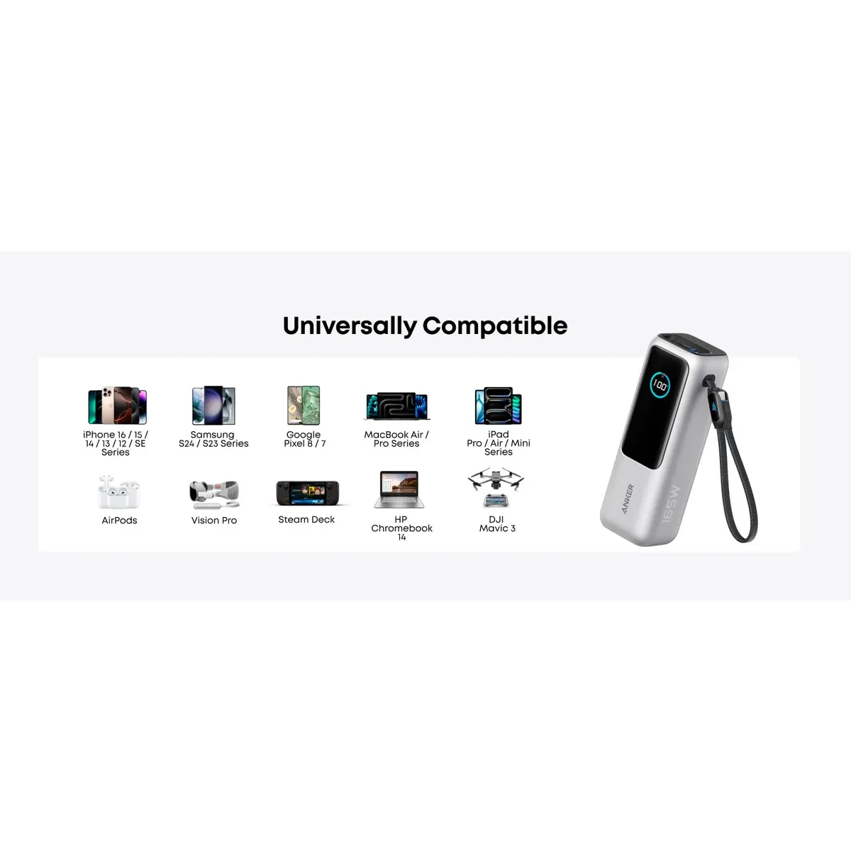 Універсальна мобільна батарея Anker Laptop 25000mAh 165W Silver (A1695H41) - мініатюра 5
