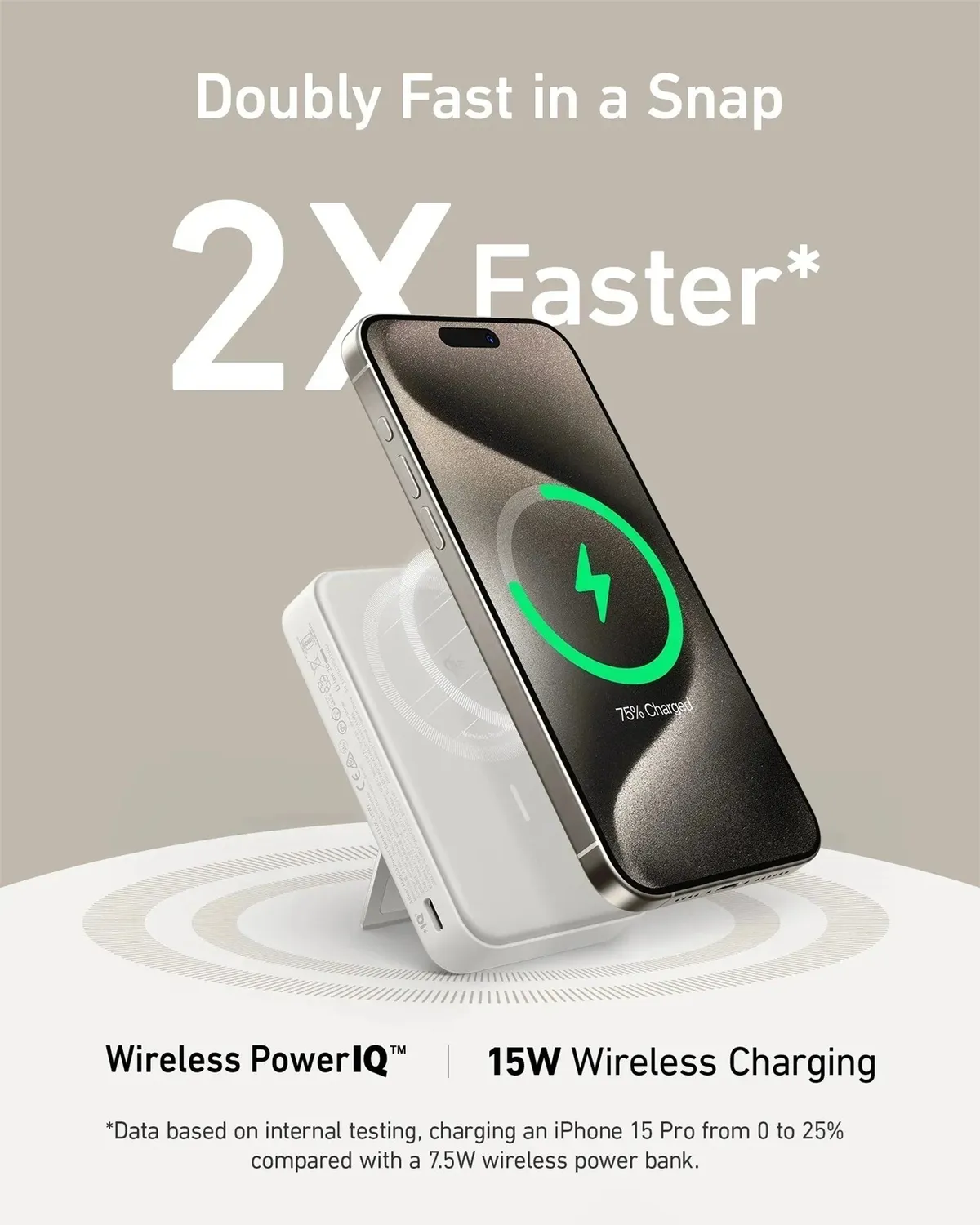Універсальна мобільна батарея Anker MagGo 10000mAh 27W White (A1654G21) - мініатюра 3