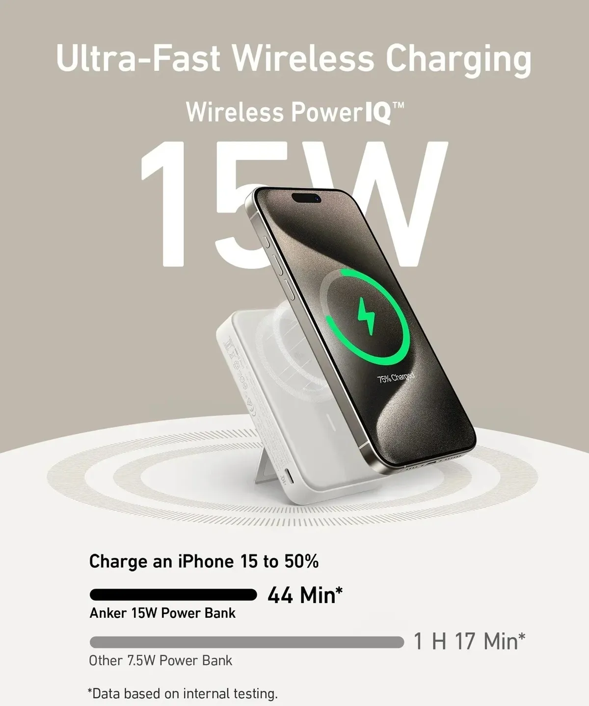 Універсальна мобільна батарея Anker MagGo 10000mAh 27W White (A1654G21) - мініатюра 8