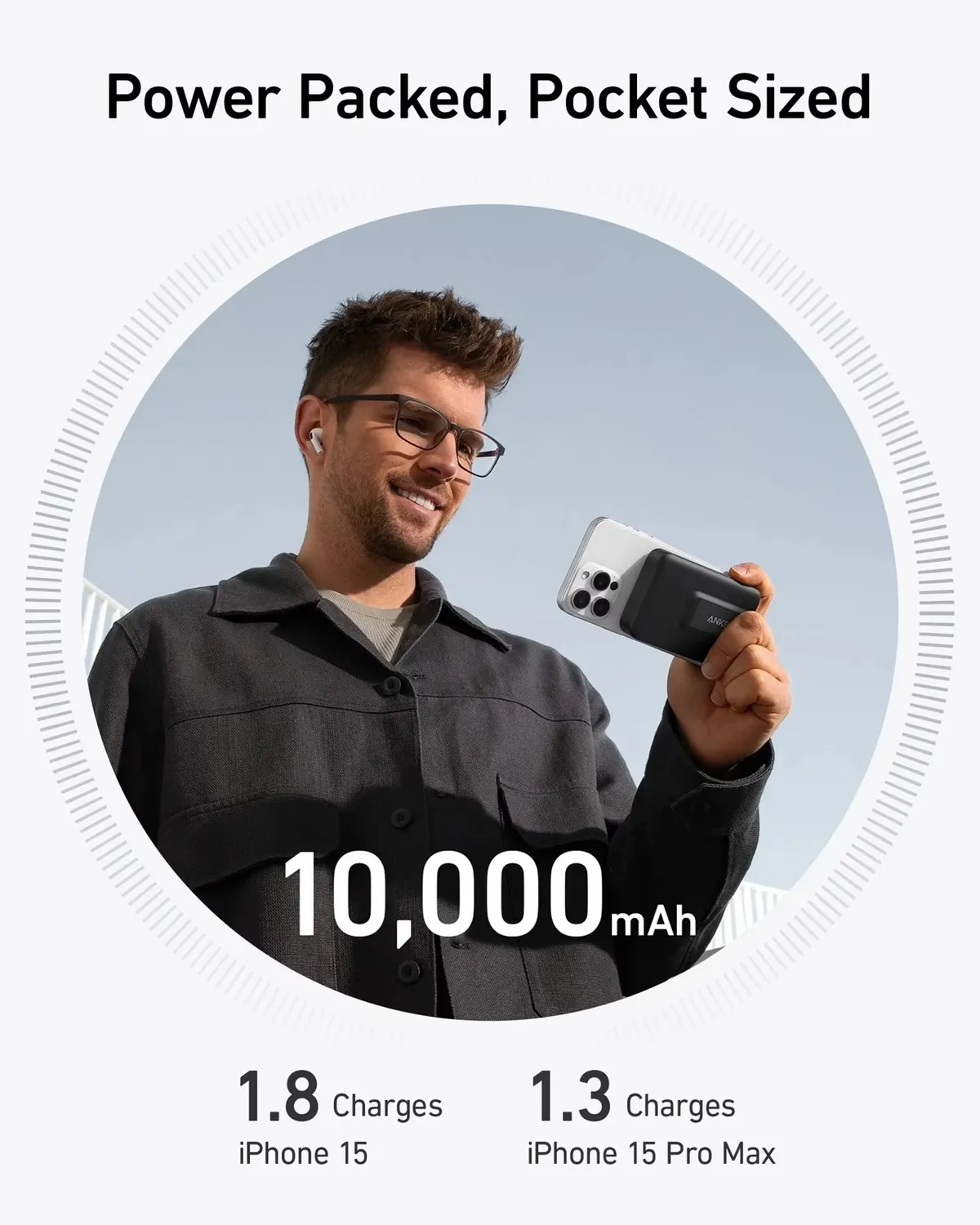 Універсальна мобільна батарея Anker MagGo 10000mAh 27W Black (A1654G11) - мініатюра 8